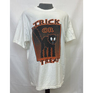Vintage Decotex Designwear Halloween Shirt Adult XL White Single Stitch Graphic